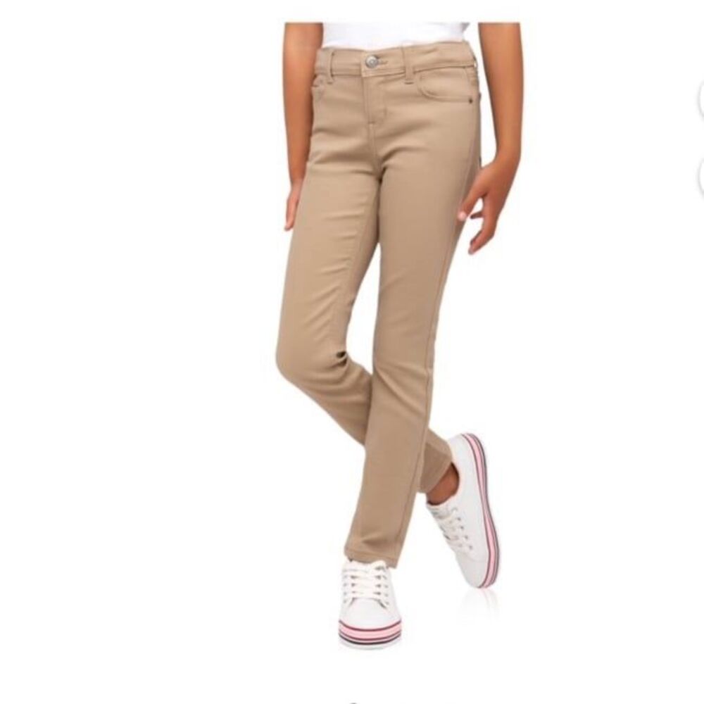 Jordache Girls Skinny Stretch Khaki Adjustable Waist Pants Girls Size 14 NWT